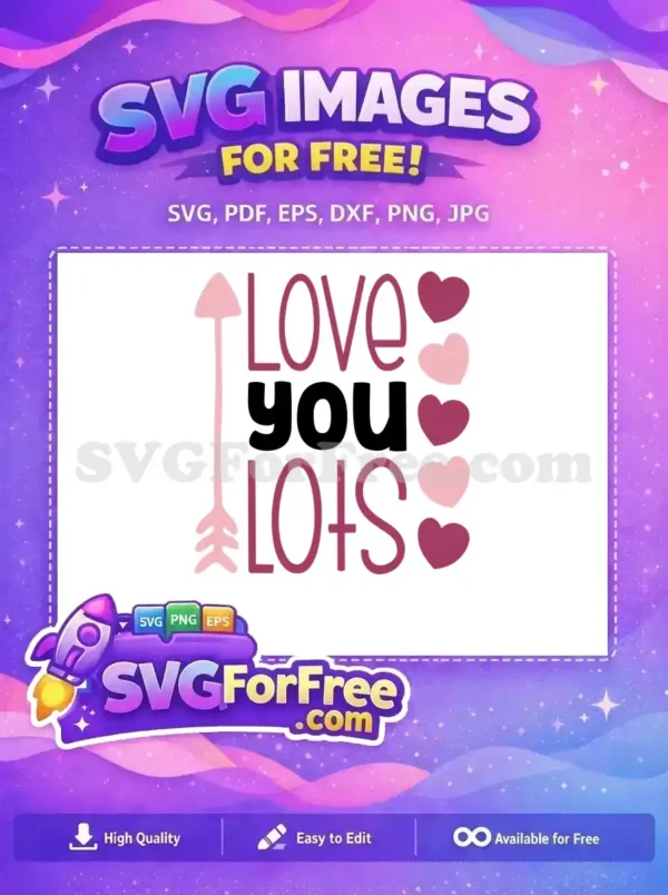 Free Pink Arrow Free Hearts Love You Lots Free SVG
