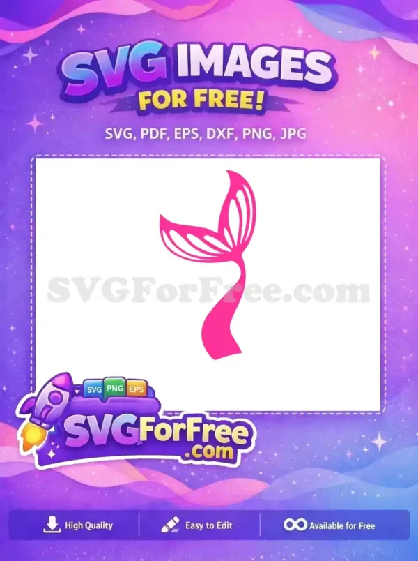 Free Pink Mermaid Tail Free Love Silhouette Free SVG