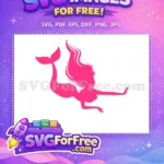 Free Flowing Hair Free Pink Mermaid Silhouette Love Free SVG - Instant Download