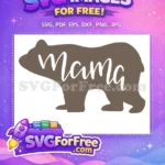 Free Mama Bear Silhouette Free Love Design Family Free SVG - Instant Download