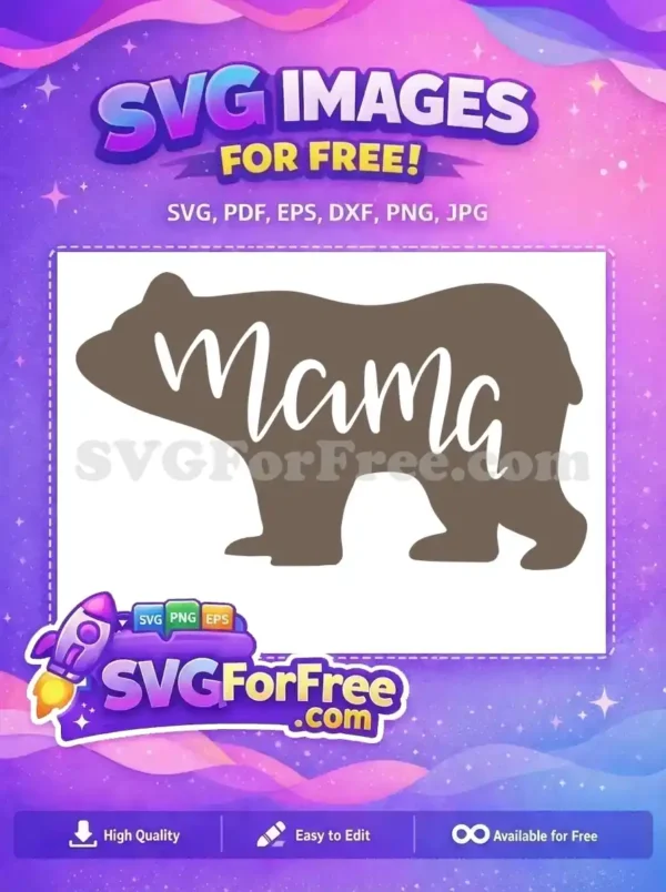 Free Mama Bear Silhouette Free Love Design Family Free SVG