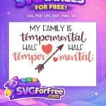 Free Temperamental Family Free Half Heart Arrow Love Free SVG - Instant Download