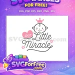 Free Pink Crown Free Heart Our Miracle Free SVG - Instant Download