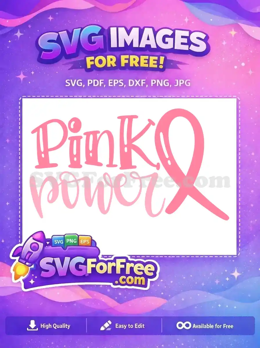 Free Pink Ribbon Free Power Love Pink Free SVG