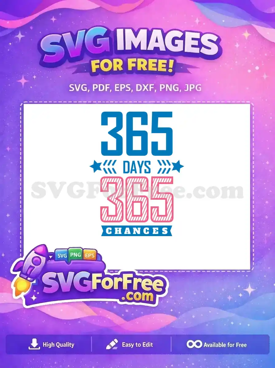 Free Blue Number Free Pink Stripe 365 Days Free SVG