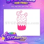 Free Pink Cactus Free Prickly Plant Love Pink Free SVG - Instant Download