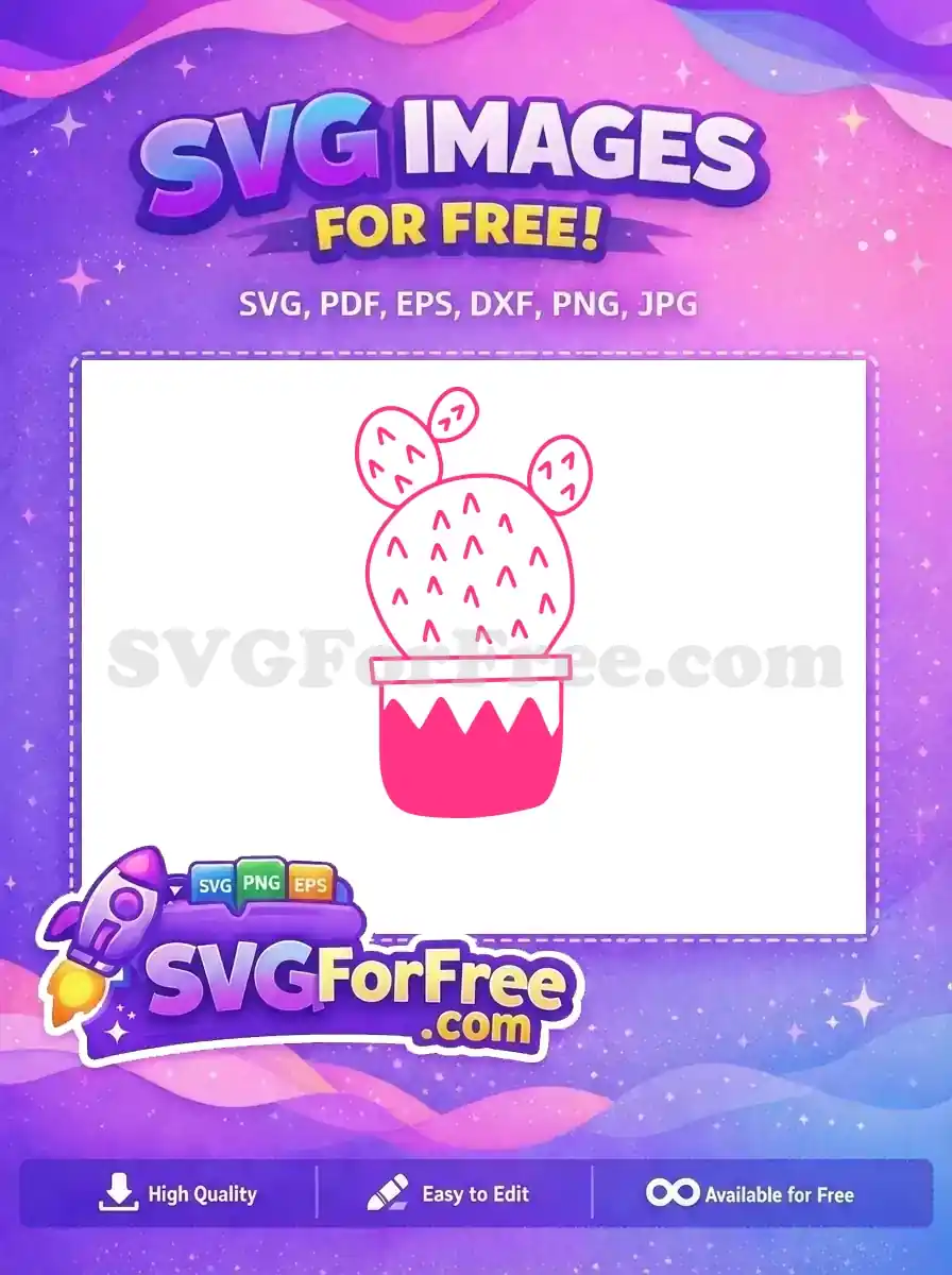 Free Pink Cactus Free Prickly Plant Love Pink Free SVG