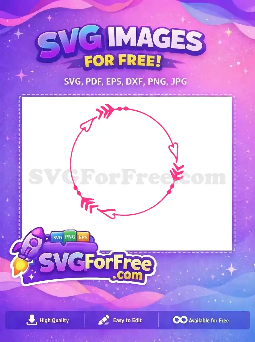 Free Arrow Hearts Free Pink Circle Love Free SVG