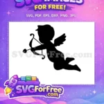 Free Flying Cupid Free Heart Arrow Valentines Free SVG - Instant Download
