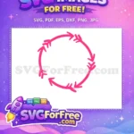 Free Circular Pink Arrows Free Rotation Design Love Free SVG - Instant Download