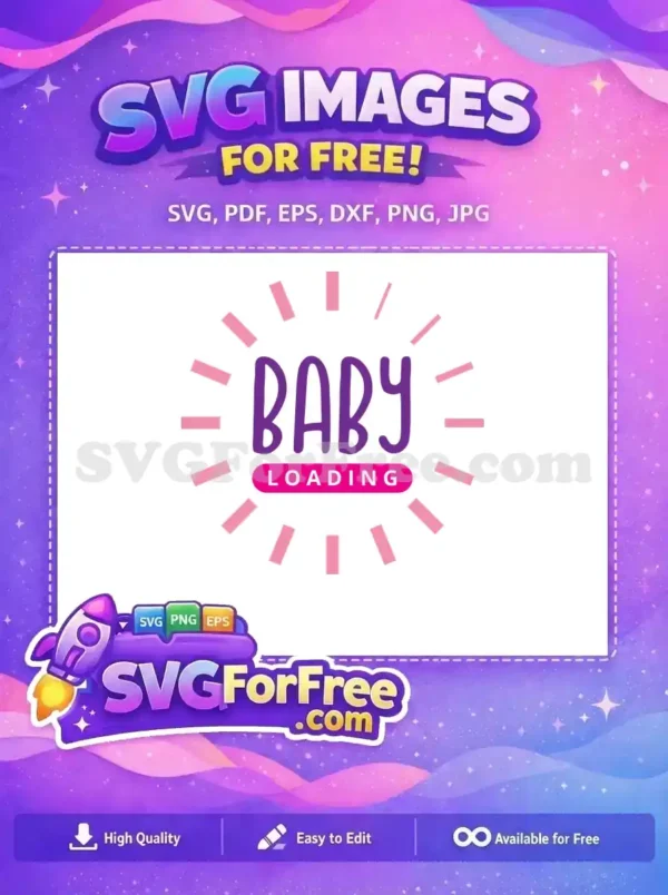 Free Pink Rays Free Baby Loading Invitation Free SVG