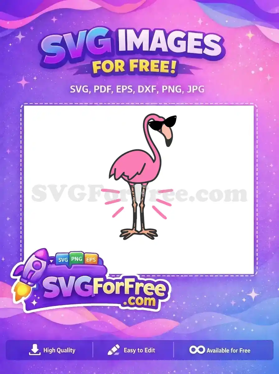 Free Pink Flamingo Sunglasses Free Summer Vibes Love Free SVG