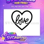 Free Heart Outline Free Love Pink Design Valentine Free SVG - Instant Download