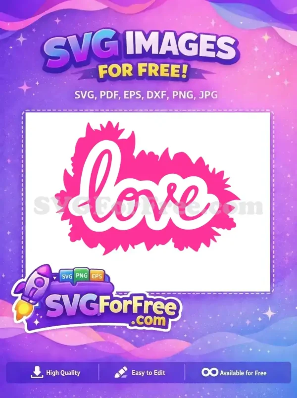 Free Pink Love Heart Free Valentine's Day Free SVG