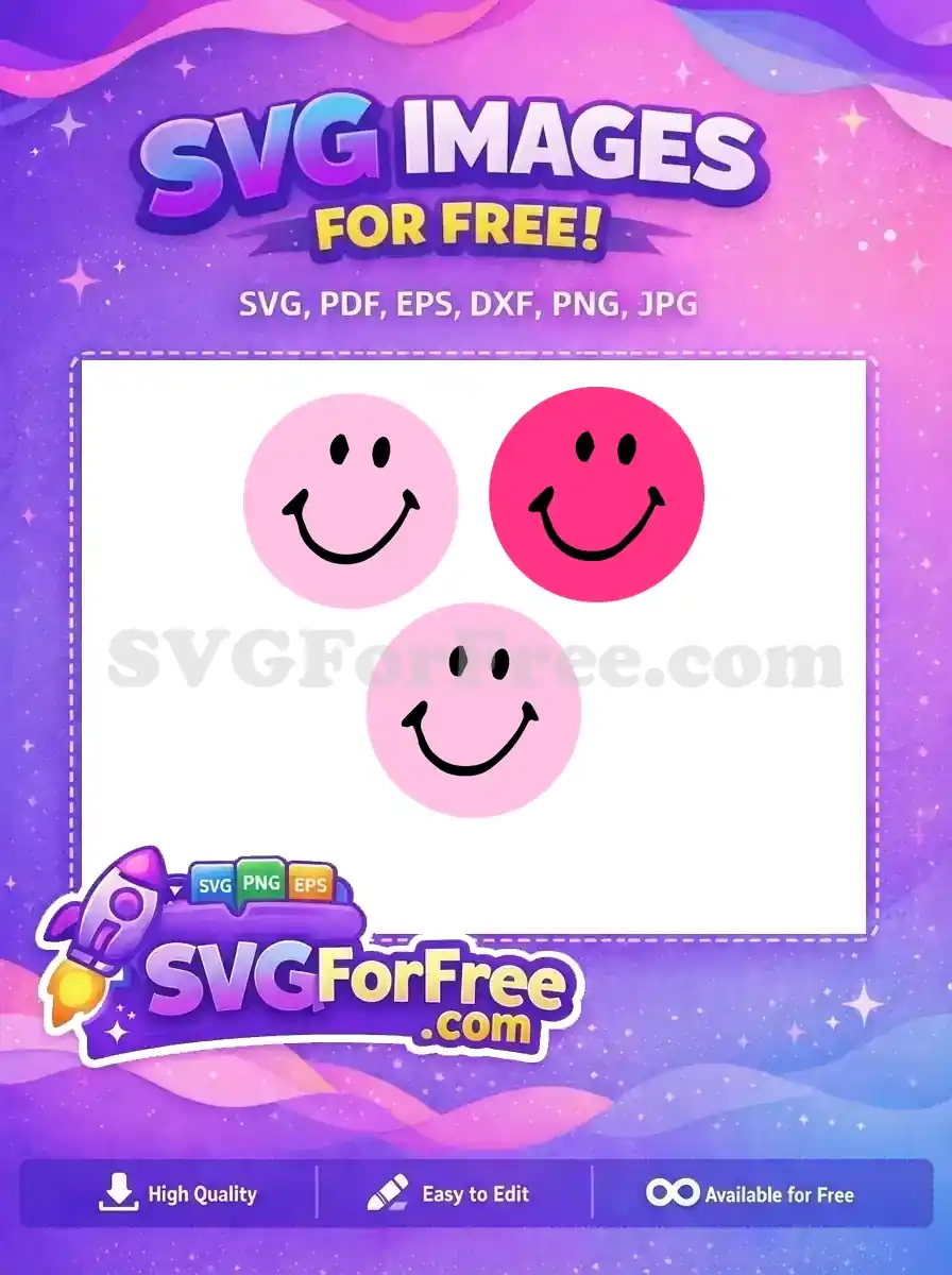 Free Smiling Faces Free Pink Love Happy Face Free SVG