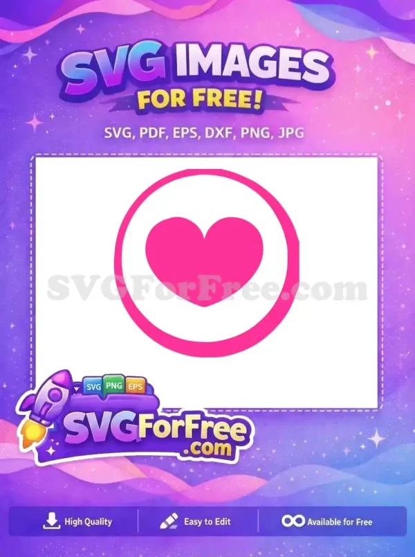 Free Simple Pink Heart Free Love Circle Valentine Free SVG Free Simple Pink Heart Free Love Circle Valentine Free SVG