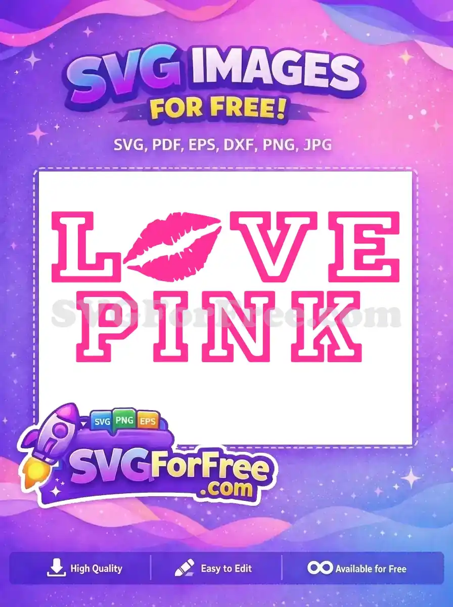 Free Kiss Mark Free Love Pink Valentine Free SVG