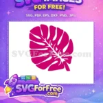 Free Split Leaf Free Pink Monstera Plant Art Free SVG - Instant Download