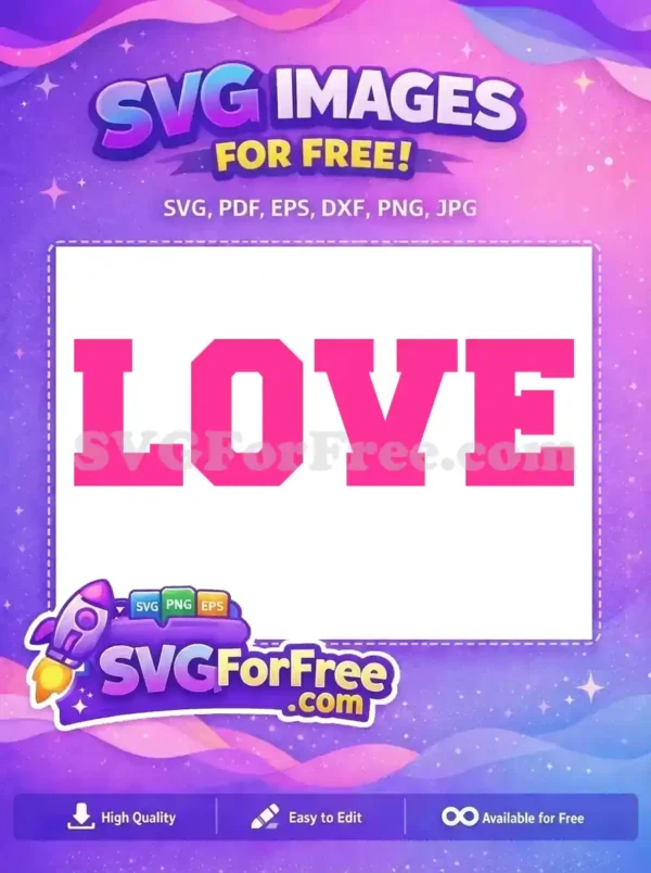 Free Pink Letters Free Love Valentine's Day Free SVG