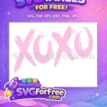Free Brushstroke XOXO Free Love Pink Design Free SVG - Instant Download