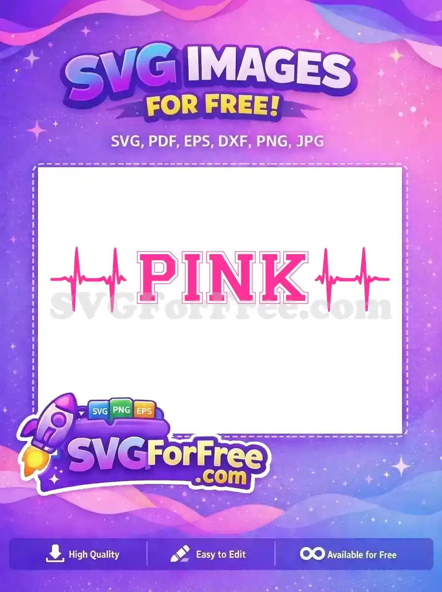 Free Heartbeat Lines Free Pink Love Design Free SVG