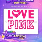 Free Pink Dog Heart Free Love Pink Brand Free SVG - Instant Download