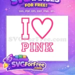 Free Heart Outline Free Love Pink Design Free SVG 1 - Instant Download