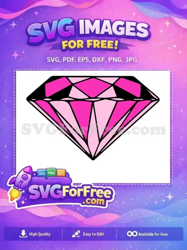 Free Pink Gemstone Free Diamond Love Pink Free SVG