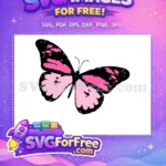 Free Pink Detailed Wings Free Butterfly Design Love Free SVG - Instant Download