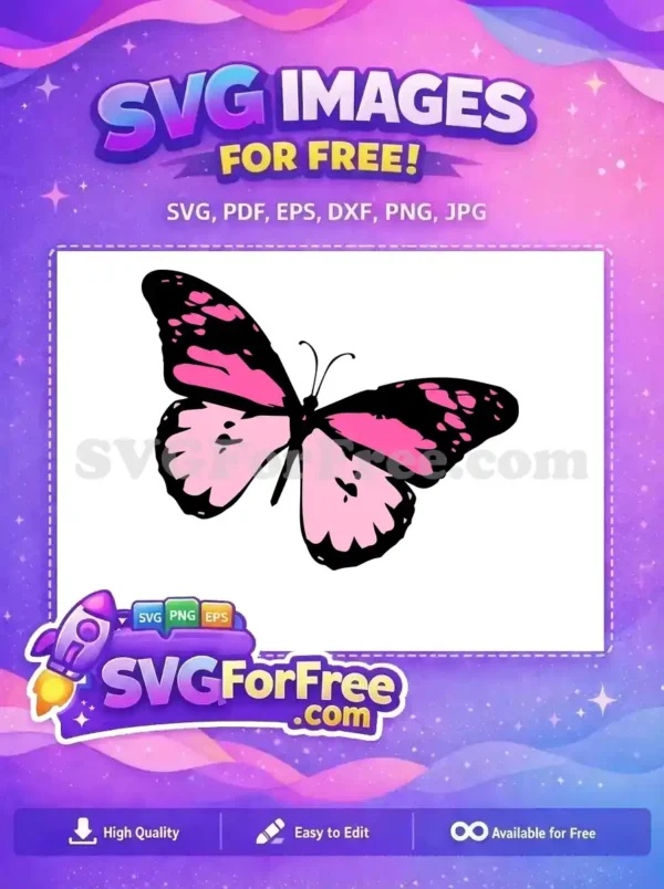 Free Pink Detailed Wings Free Butterfly Design Love Free SVG Free Pink Detailed Wings Free Butterfly Design Love Free SVG