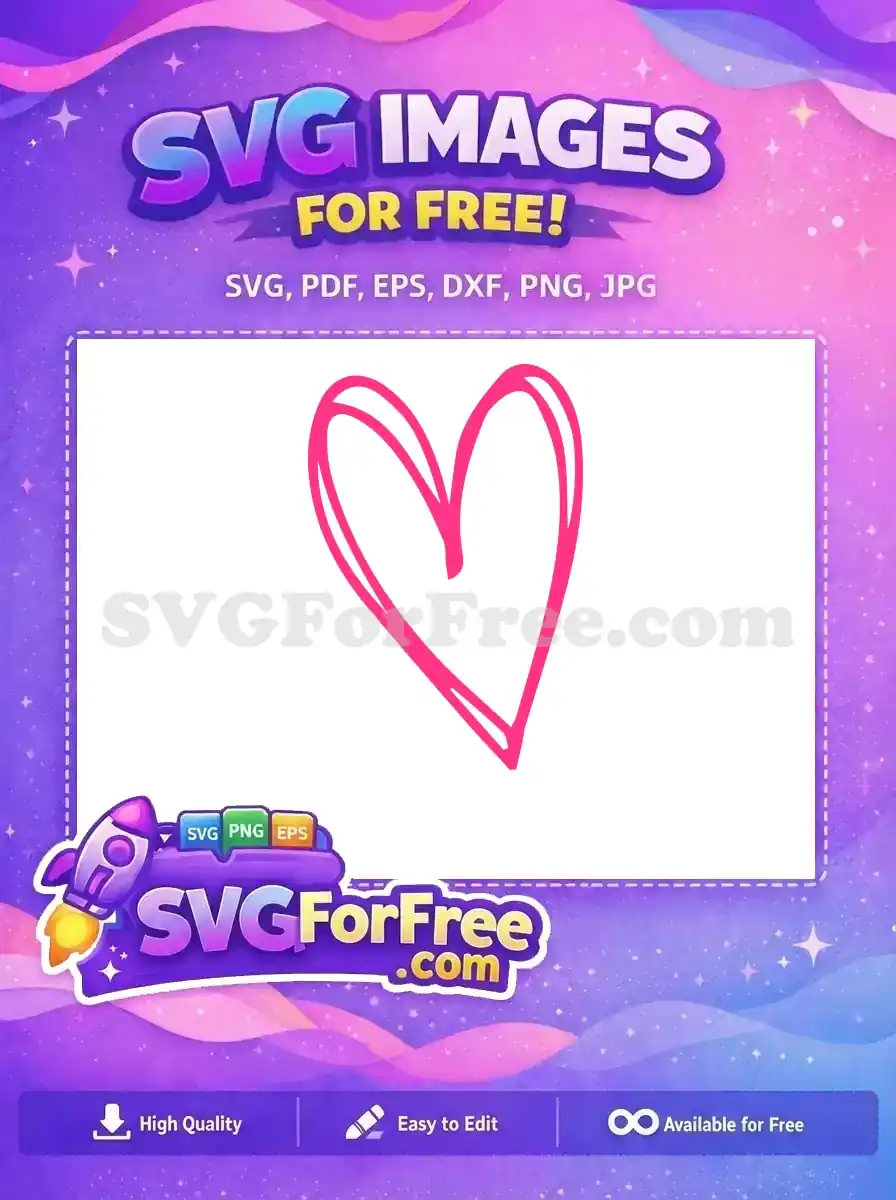 Free Cute Pink Heart Free Love Design Valentine Free SVG