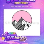Free Mountain Peak Free Snowy Tops Love Pink Free SVG - Instant Download