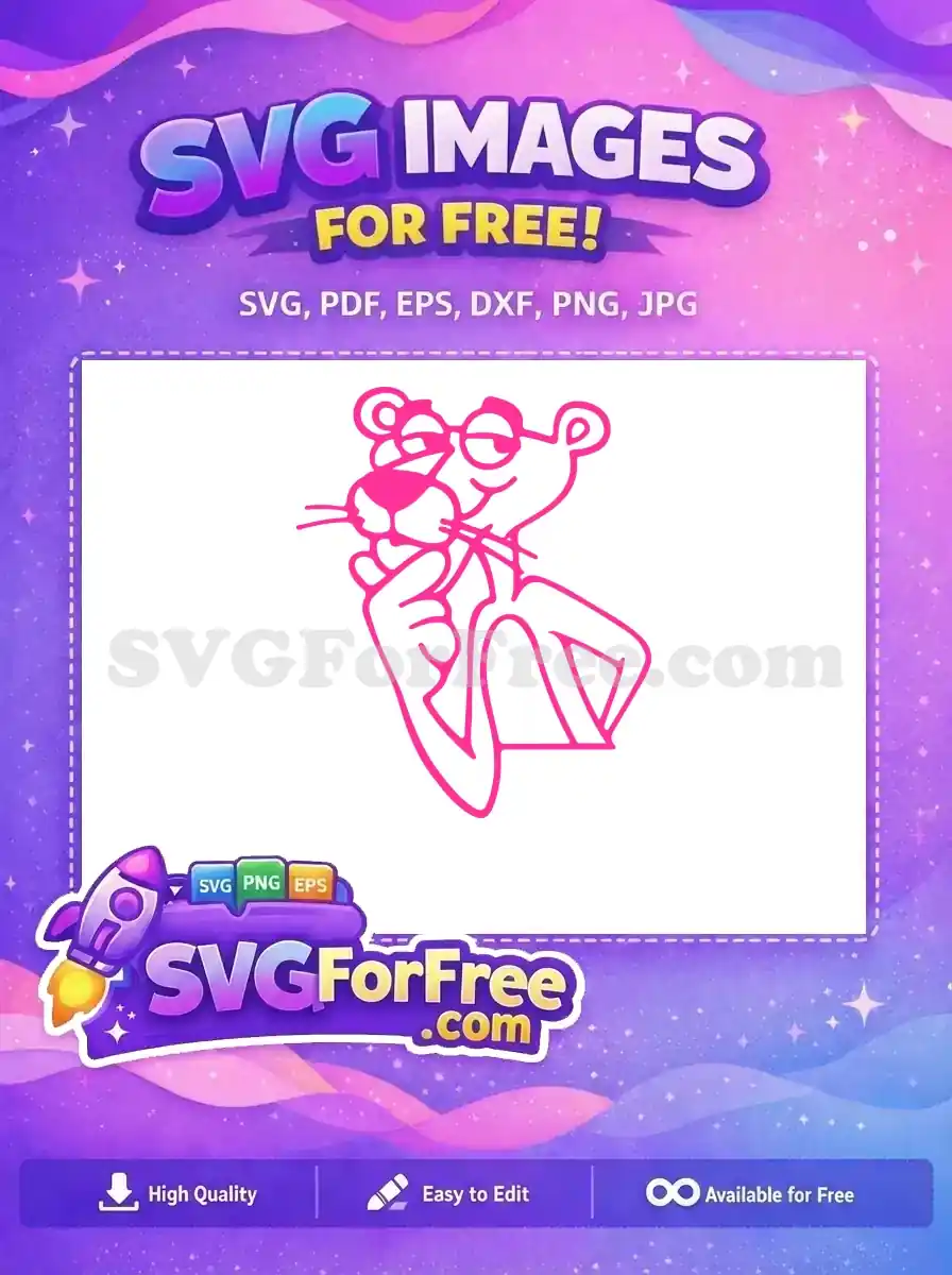 Free Smiling Face Free Glasses Pink Panther Movie Free SVG