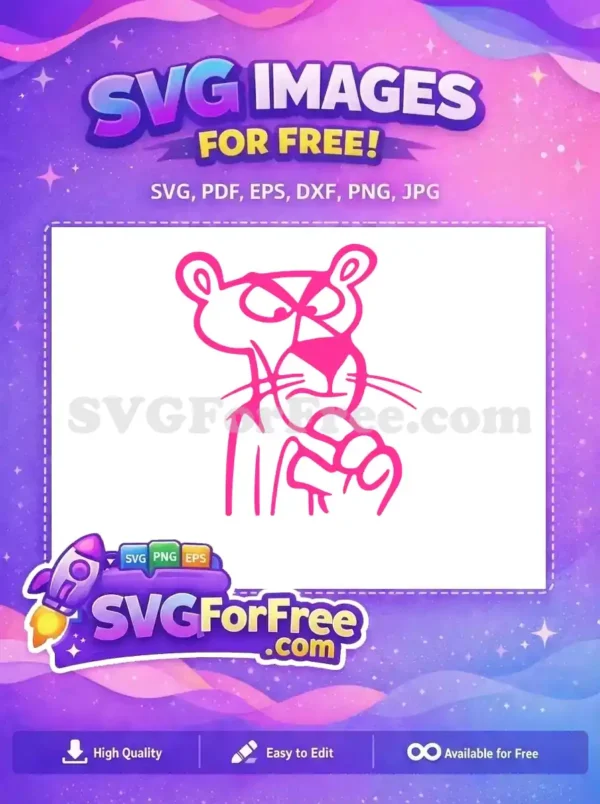 Free Angry Pink Panther Free Thinking Pose Pink Free SVG