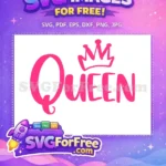 Free Pink Crown Free Queen Text Love Pink Free SVG - Instant Download