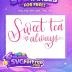 Free Pink Sweet Tea Free Heart Accents Always Free SVG - Instant Download