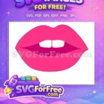 Free Pink Lips Free Teeth Love Pink Free SVG - Instant Download