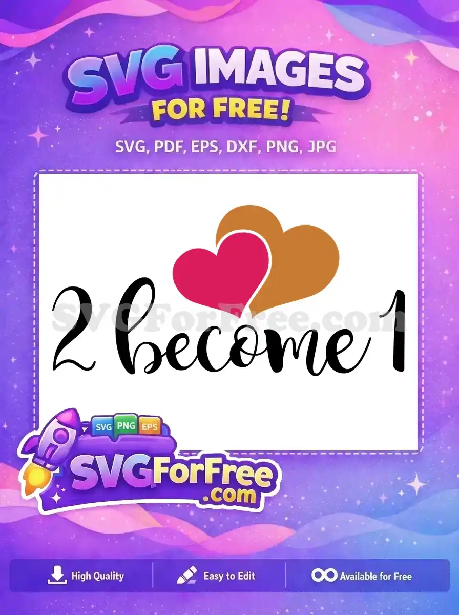 Free Pink Heart Free Brown Heart 2 Become 1 Free SVG