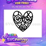 Free Swirl Roses Free Heart Love Pink Free SVG - Instant Download