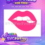 Free Biting Lip Free Pink Passion Mouth Seduction Free SVG - Instant Download