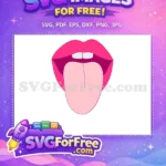 Free Pink Lips Free Tongue Design Love Pink Free SVG - Instant Download