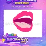 Free Open Pink Lips Free Love Pink Design Free SVG - Instant Download