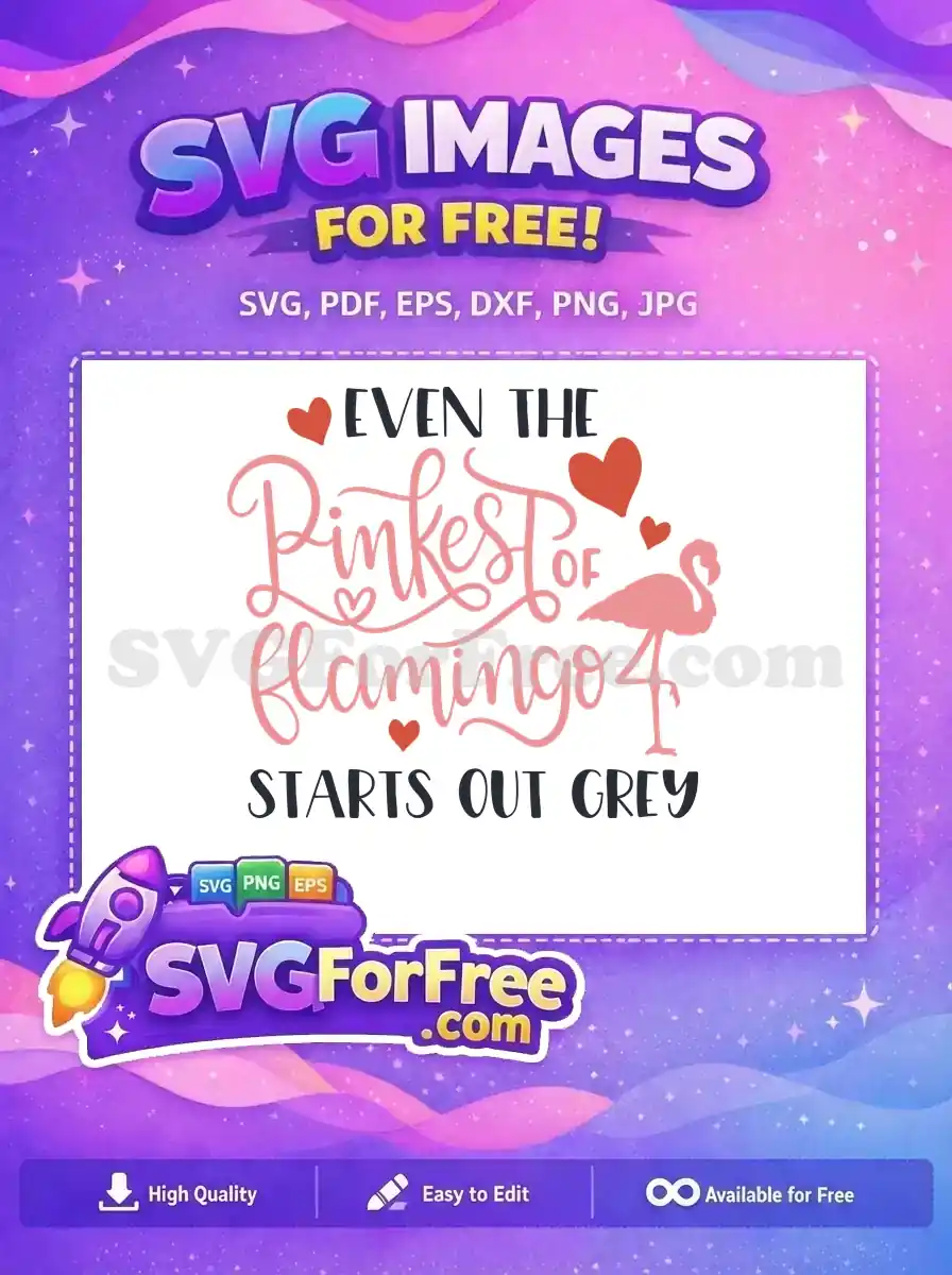 Free Pink Flamingo Hearts Free Pink Love Quote Free SVG