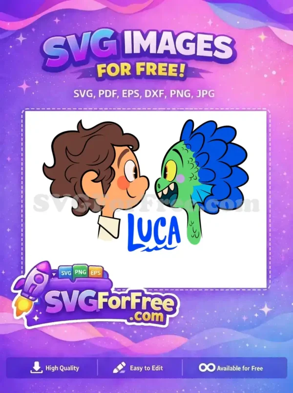 Free Smiling Boy Free Sea Monster Luca Movie Free SVG