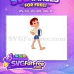 Free Smiling Brunette Free Book Holding Luca Free SVG - Instant Download