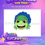 Free Smiling Luca Face Free Blue Hair Luca Free SVG - Instant Download