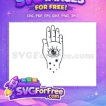 Free Palmistry Hand Free Mystic Eye Esoteric Free SVG - Instant Download