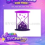 Free Purple Hourglass Free Stars Magic Esoteric Free SVG - Instant Download