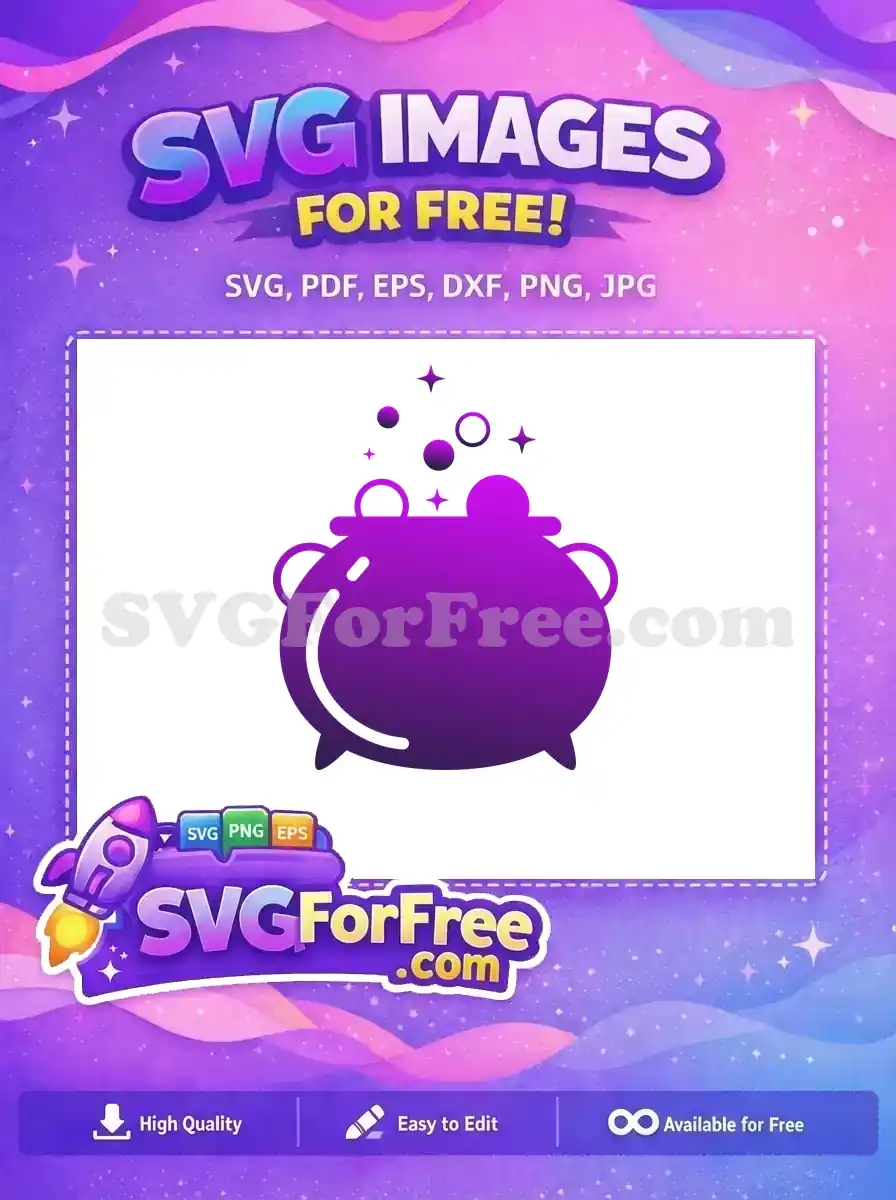 Free Bubbling Cauldron Free Stars Purple Magic Free SVG