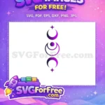 Free Crescent Stars Free Triple Moon Esoteric Free SVG - Instant Download